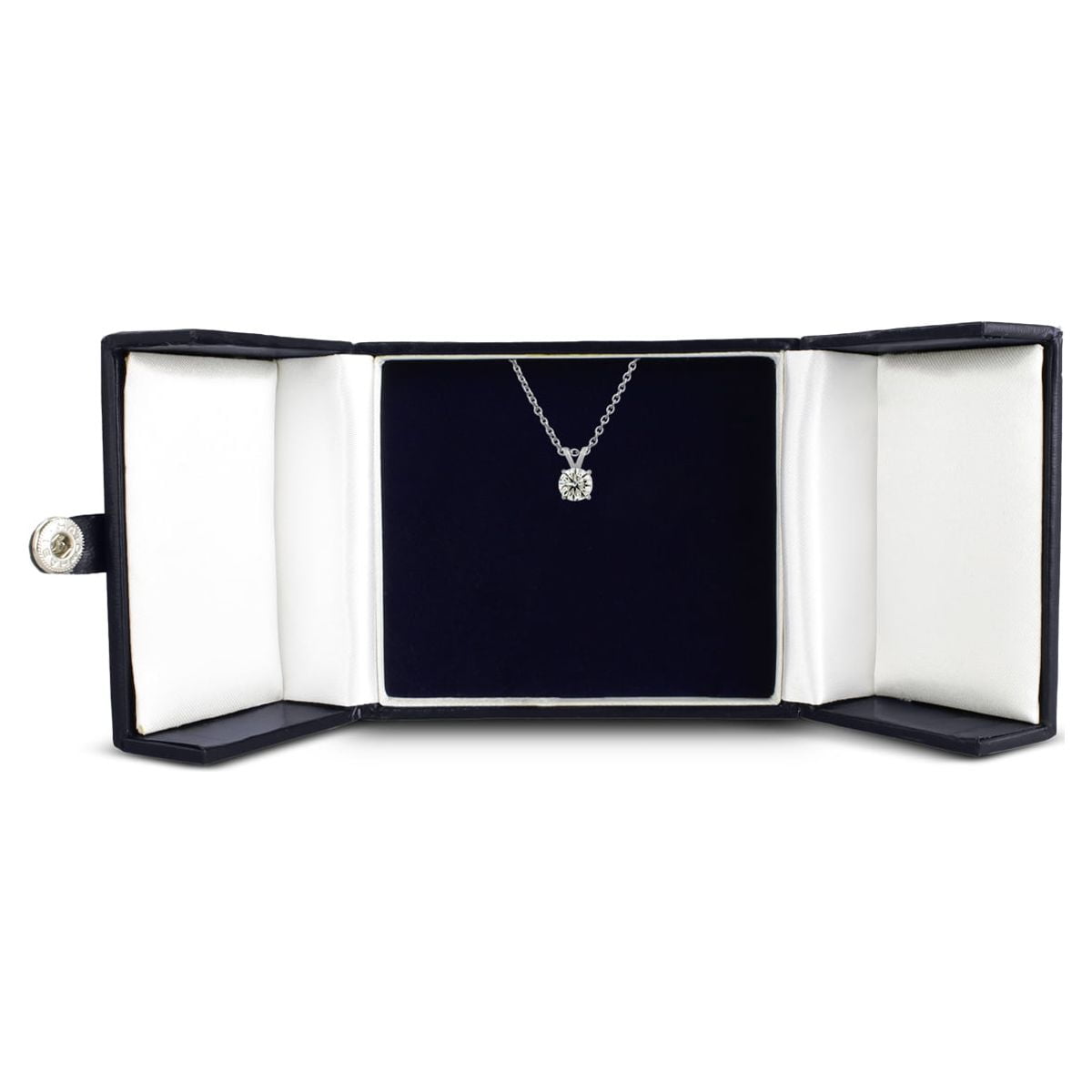 1/2 Carat Diamond Solitaire Necklace In 14 Karat White Gold (F-G Color, I2 Clarity)