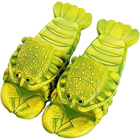 Comfortable Cute Lobster Slippers Summer Funny Animal Flip Flops Kids Beach Shoes Women Soft Creative Shower Sandals Men Casual Waterproof Slides Family Set Fashionable Fun Gift