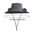 thumbnail image 3 of Hiroekza Cool & Breezy Solar Fan Sun Hat for Men - Adjustable 3-Speed, USB & Solar Charging, UPF Protection Dark Gray, 3 of 5