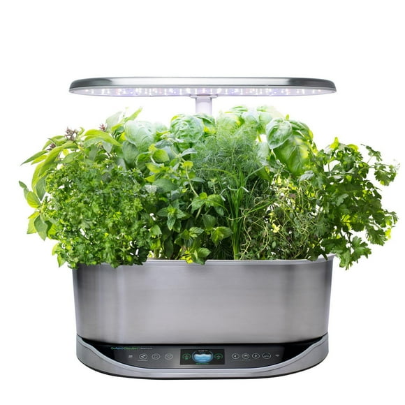 AeroGarden Bounty Elite acier inoxydable avec kit de capsules de semences Fines Herbes