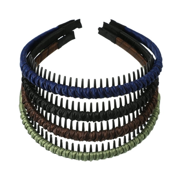 Unique Bargains 4pcs Teeth Comb Headband Tooth Comb  for Women Non-slip Braided Hair Bands