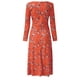 thumbnail image 4 of Gibobby Vestido Causal para Mujer de Verano Mujeres Floral Beach vestido de manga larga Casual Party Vintage Boho vestido(Naranja,CH), 4 of 5