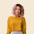 thumbnail image 3 of Dalix Heartly Ghost Embroidered Long Sleeve Lightweight Soft Cotton Shirt Womens in Mustard S Small, 3 of 5