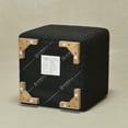 thumbnail image 3 of 18.5" Wide Modern Square Boucle Upholstered Ottoman with Solid Wood Legs, Multi-Functional Sofa Footrest, Side Table, Extra Seating for Living Room, Bedroom, Fully Assembled (Black), 3 of 14