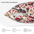 thumbnail image 3 of KLL Guitar Skull rock Decorative Throw Pillow Covers Velvet Soft for Couch Sofa Bedroom Living Room Outdoor (No pillow core)- 20"x20", 3 of 5