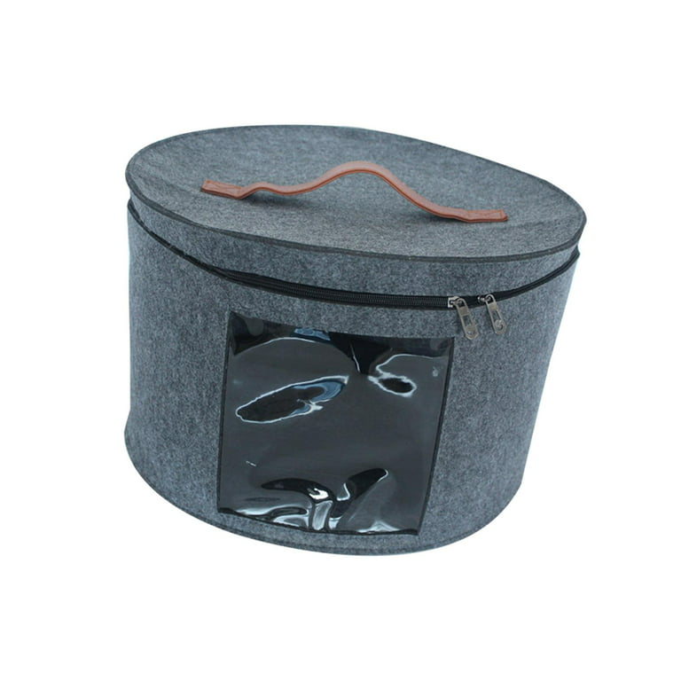  Aspen Round Hat Box with 10 Hat or Collared Sweat Liners -  Collapsible Storage and Hat Travel Case - Sun and Cowboy Hat Box with  Viewing Window - Waterproof Hat