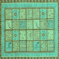 thumbnail image 1 of Ahgly Company Indoor Square Abstract Turquoise Blue Modern Area Rugs, 8' Square, 1 of 4