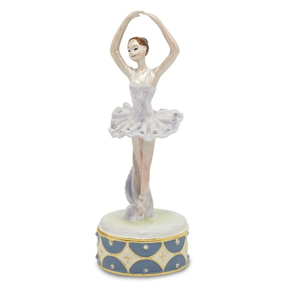 Pewter Enamel Ballerina Trinket Box