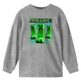 thumbnail image 6 of Minecraft Creeper Trip Boy's Athletic Heather Long Sleeve Shirt-Medium, 6 of 7