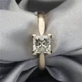 thumbnail image 4 of 1.10 Ct Princess Cut Solitaire Moissanite Engagement Ring 14k Yellow Gold Plated, 4 of 4