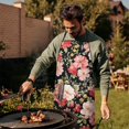 thumbnail image 4 of Pioneer Flower Floral Print Pattern Apron-Garden Aprons for Women with Pockets-Cotton Linen Waterproof Kitchen Cooking Gardening Aprons Adjustable for Kitchen,Cooking,BBQ and Salon 33x27 Inch, 4 of 7