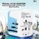 thumbnail image 2 of Adaptador de enchufe de viaje universal Levamdar Convertidor de pared USB 100-250 V azul, 2 of 8