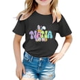 thumbnail image 1 of PMVFHDE Hauts Tendance pour Filles T-Shirts Graphiques pour Filles Hauts pour Filles T-Shirts Mignons Tendance pour Filles Enfants Pâques T-Shirt Graphique Mignon Col Rond Manches Courtes Été T-Shirt Noir, 3-4 Ans, 1 of 4