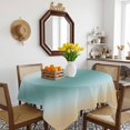 thumbnail image 3 of Turquoise Khaki Ombre Table Cloth Waterproof Tablecloths, Modern Abstract Art Gradient Tablecloth Dining Table Cover for Kitchen Party Tabletop Outdoor, Square Tablecloth 54x54 Inch, 3 of 9