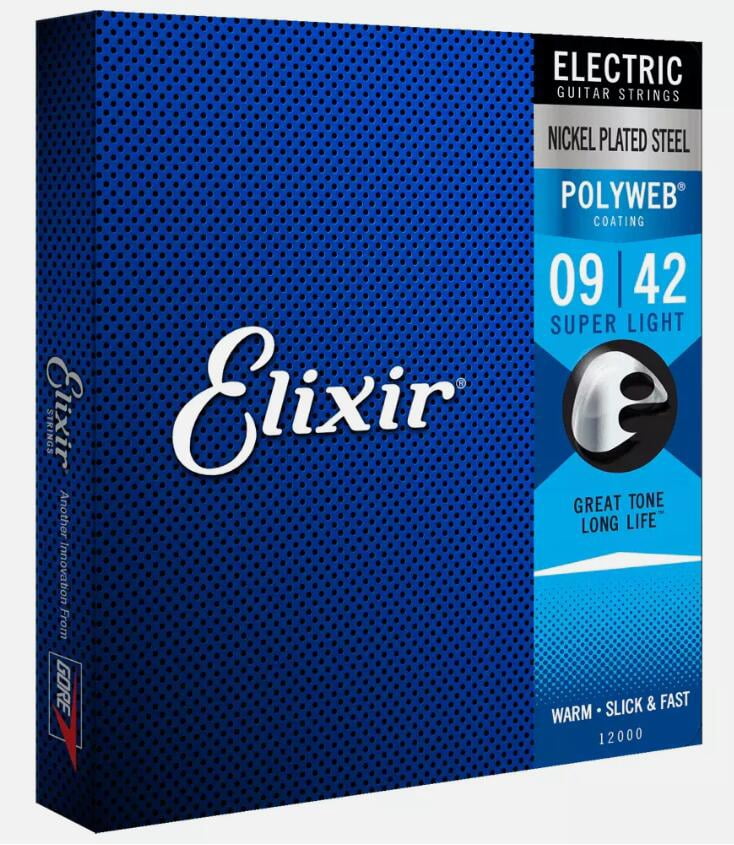 6 Sets! Elixir POLYWEB Nickel Electric — 12000 Super Light .009-.042