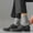 Gray, variant on SERTG Men's Socks Crew Socks Solid Color Sports Comfortable Breathable Bottom Mid Length Socks Formal All Season Socks Work Socks(Black,Free Size)