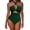 Green |#36, variant on One Piece Swimsuit Women Sexy Cutout Halter Bathing Suits Solid Crossover High Cut Monokini Tummy Control Swimwear (Black, L)