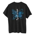 thumbnail image 4 of Camiseta de manga corta suelta con cuello redondo y estampado informal a la moda para mujer Pompotops  hfajkhk125348, 4 of 7