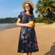thumbnail image 4 of Balery Purple-Eyed Floral Leopard Vestidos sueltos de manga corta para mujer, vestidos de verano 2025, vestidos casuales de corte A con vuelo., 4 of 6