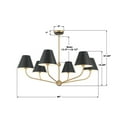 thumbnail image 3 of XAV-B9316-VG-MK Crystorama Lighting Xavier - 6 Light Chandelier-14.25 Inch Tall and 40 Inch Wide-Vibrant Gold/Matte Black Finish, 3 of 6