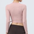 thumbnail image 5 of tarylea Women's Yoga Tops V Neck Drawstring Tops Long Sleeve Slim Fitted Shirts Casual Sports Shirts Athletic Tops, 5 of 6