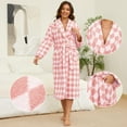 thumbnail image 4 of Robes for Women – AMITOFO Thick Fluffy Fleece Womens Robe, Long Plaid Bathrobe with Pockets and Belt, Soft Warm Sleepwear for Spa, Home & Winter L-XL, 4 of 7