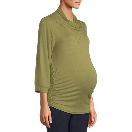 

Oh! Mamma Maternity Women s Cowl Neck Jersey Cinched Blouse