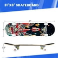 thumbnail image 3 of Complete Skateboards for Beginners,7 Layer Canadian Maple Double Kick Deck,31''Pro Cruiser Space skate Board, 3 of 5
