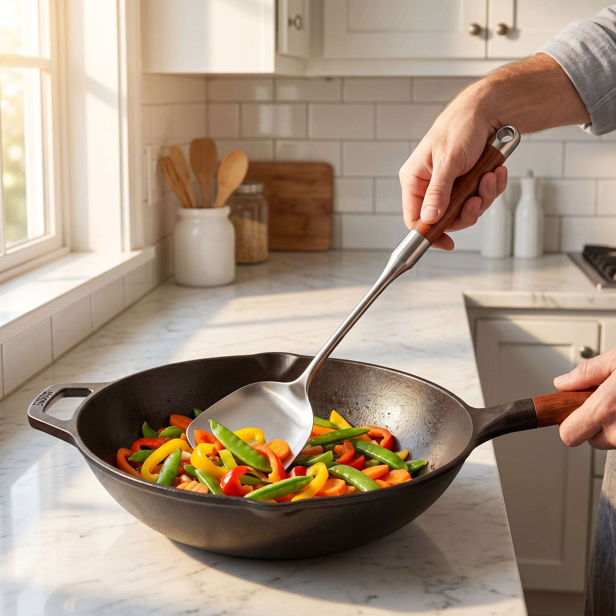 Unique Bargains Heat-Resistant Spatula Ideal for Frying Silver-316 15x3.8 inch