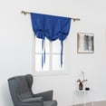 thumbnail image 4 of MAWCLOS Short Blackout Curtain Solid Color Half Window Curtains Rod Pocket Light Blocking Kitchen Valance Ruched Decorative Thermal Insulated Soft Panels Deep blue 23.62 x 55.12", 4 of 5