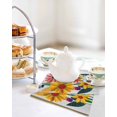 thumbnail image 4 of Spring Daisy Kitchen Dish Towels for Drying Dishes Set of 4, Brown Modern Abstract Art Dots Floral Waffle Weave Microfiber Hand Tea Bathroom Towels Quick Dry & Absorbent Towel 12x12, 4 of 7