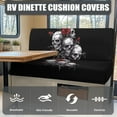 thumbnail image 4 of XYZCANDO Skeleton Rose RV Dinette Cushions RV Accessories Universal Bench Cushion Stretchable Furniture Covers Comfortable Cushion Covers 2 Couch Sofa Slipcovers for Loveseat Black, 4 of 7