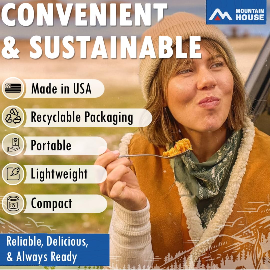 Mountain House Fully Cooked Pork Sausage with Mild Spice Freeze Dried Survival Camping Food, 32.4 oz, Can (6 Pack)