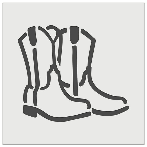 Simple Cowboy Cowgirl Boots Country Farm Life DIY Cookie Wall Craft Stencil - 5.5 Inch