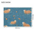 thumbnail image 4 of Yayeee Bath Rug for Bathroom Floor Non Slip Rectangle Fluffy Soft Absorbent Mat, 16"x24", Capybaras Swimming, 4 of 7