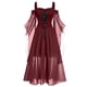 thumbnail image 1 of Vestido de Halloween con cordones y manga de mariposa con hombros descubiertos y tallas grandes para mujer Pompotops  ghjkhdj18098, 1 of 4