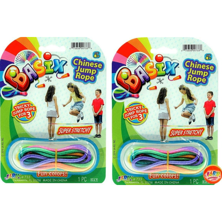 Chinese Jump Rope ( 2 Packs ) Elastic Jumping Rope Game for Kids & Adults, by JA-RU