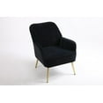 thumbnail image 6 of Accent Armchair with Metal Legs, Modern Upholstered Sherpa Sofa Chair with Curved Back, Comfy Leisure Side Chair for Living Room, Bedroom, Waiting Room, Vanity Room, Office, Black, 6 of 9