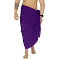 thumbnail image 2 of HAPPY BAY Men's Pareo Regular Swimsuits Sarong Long Swim Beach Wrap One Size Violet, Solid Summer Vacation Aloha, 2 of 4