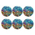 thumbnail image 2 of Balery 6 Pcs Sea Worldleather Coasters Set, Drink Table Cup Coasters For Living Room Kitchen Coffee Decor, 2 of 9