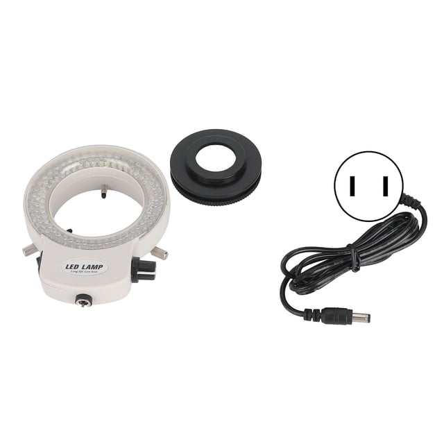 Fuente de luz de anillo ajustable de 144 LED para microscopio estéreo y cámara Enchufe AC100-240VUS