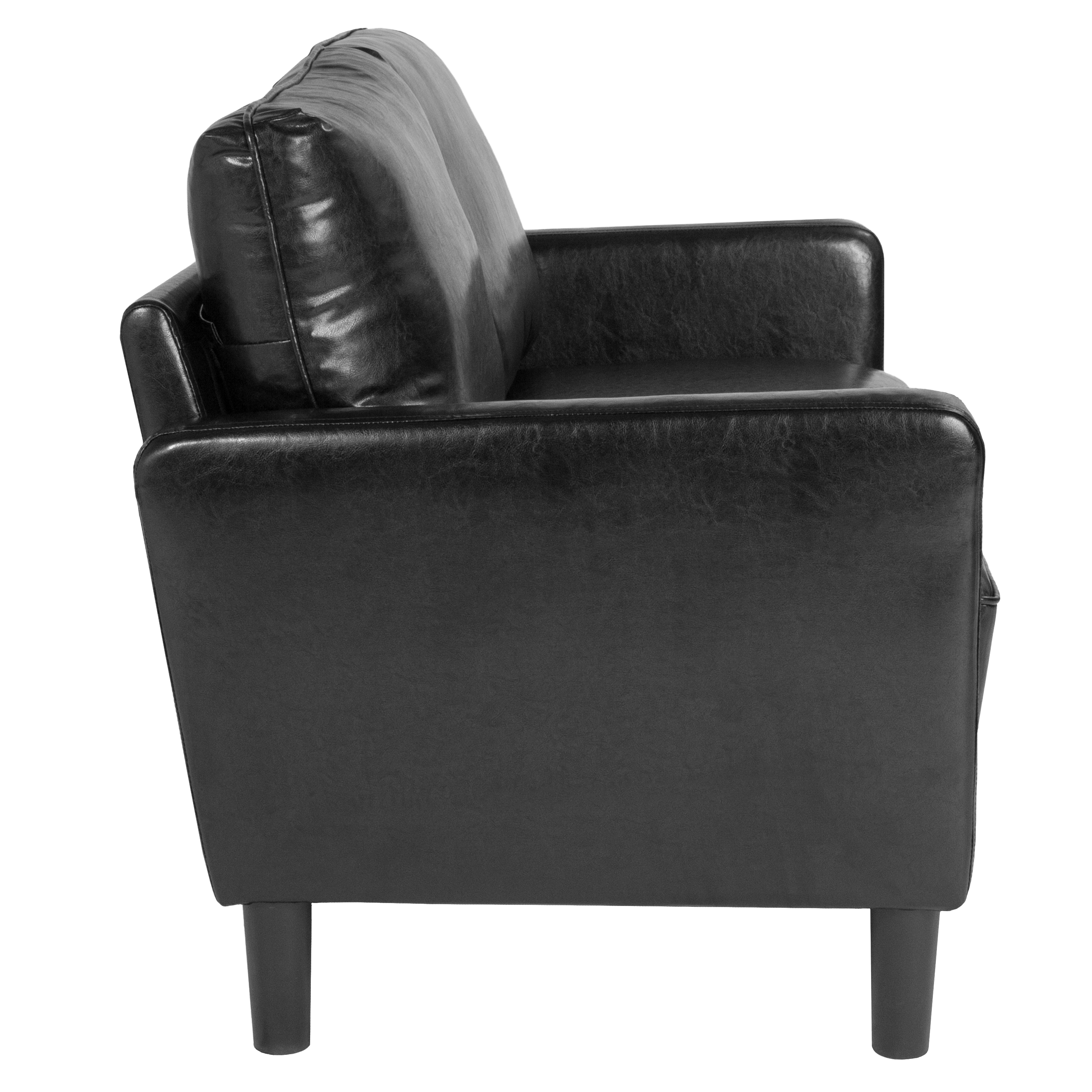 Flash Furniture Washington Park Upholstered Loveseat in Black LeatherSoft - image 4 of 5
