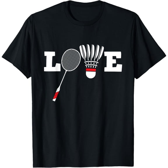 Love Badminton Player Lover Athletic Shuttlecock T-Shirt