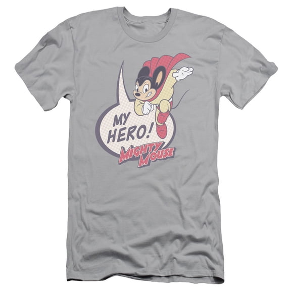 Mighty Mouse My Hero Adult 30/1 T-Shirt Silver