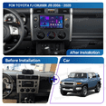 thumbnail image 2 of 9'' Car Radio Stereo Dash Frame Fascia Bezel Panel w/Power Harness Cable Compatible for Toyota FJ Cruiser 2007~18 Install Mount Kit Black, 2 of 4