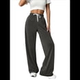 thumbnail image 1 of Pantalones Deportivos Holgados de Cintura Alta con Cordón Ajustable para Mujer, Pantalones Deportivos de Pierna y Bolsillos Gris Oscuro XL, 1 of 7