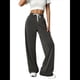 thumbnail image 1 of Pantalones Deportivos Holgados de Cintura Alta con Cordón Ajustable para Mujer, Pantalones Deportivos de Pierna y Bolsillos Gris Oscuro XL, 1 of 7