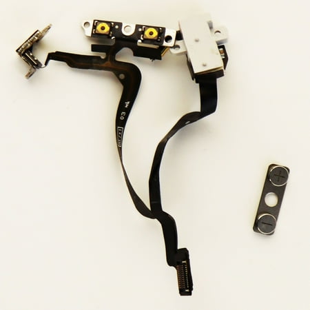 Jack Victor Two Button - OEM Apple iPhone 4 Replacement Audio Jack Volume Buttons Flex Cable White A1349 (Refurbished)