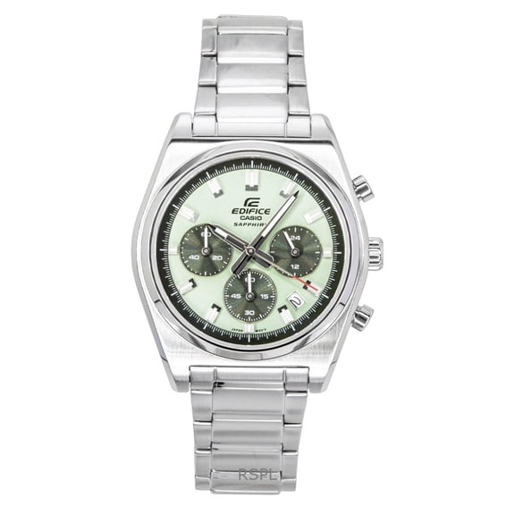 Casio Edifice Analog Standard Chronograph Stainless Steel Green Dial Quartz EFB-730D-3AV 100M Men's Watch