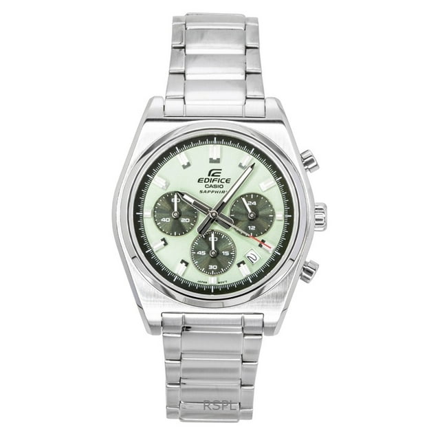 Casio Edifice Analogique Standard Chronographe Acier Inoxydable Cadran Vert Quartz EFB-730D-3AV 100 m Montre pour Homme